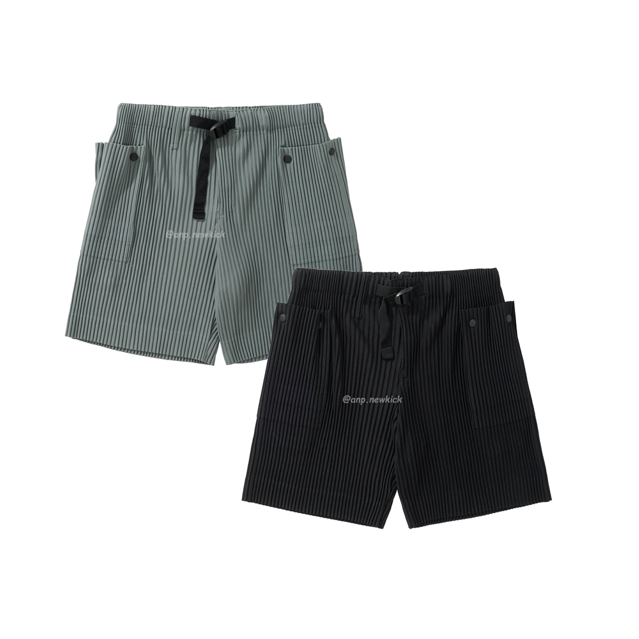 Homme Plissé Issey Miyake Flip Shorts Black Green (1) - www.newkick.vip